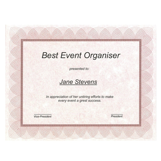 St. James® Certificates, 24 lb Paper, Regent Red, Pack of 100, 83502