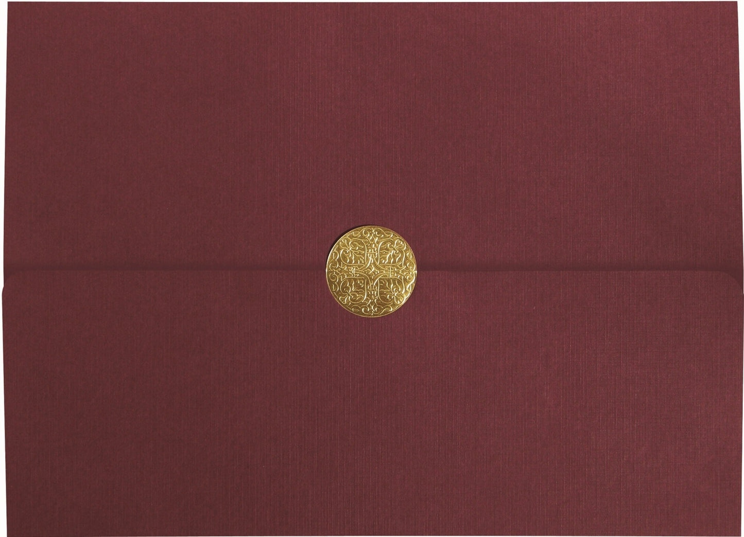 Porte-certificats St. James® Elite™ Medallion Fold, lin bordeaux avec médaillon doré, paquet de 5, 83533