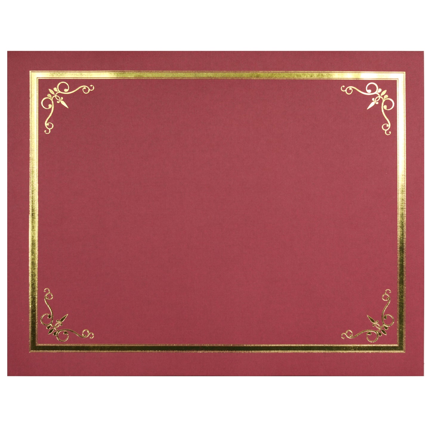 St. James® Certificate Holders/Document Covers/Diploma Holders, Red, Gold Foil Border, Linen Finish, Pack of 5, 83807