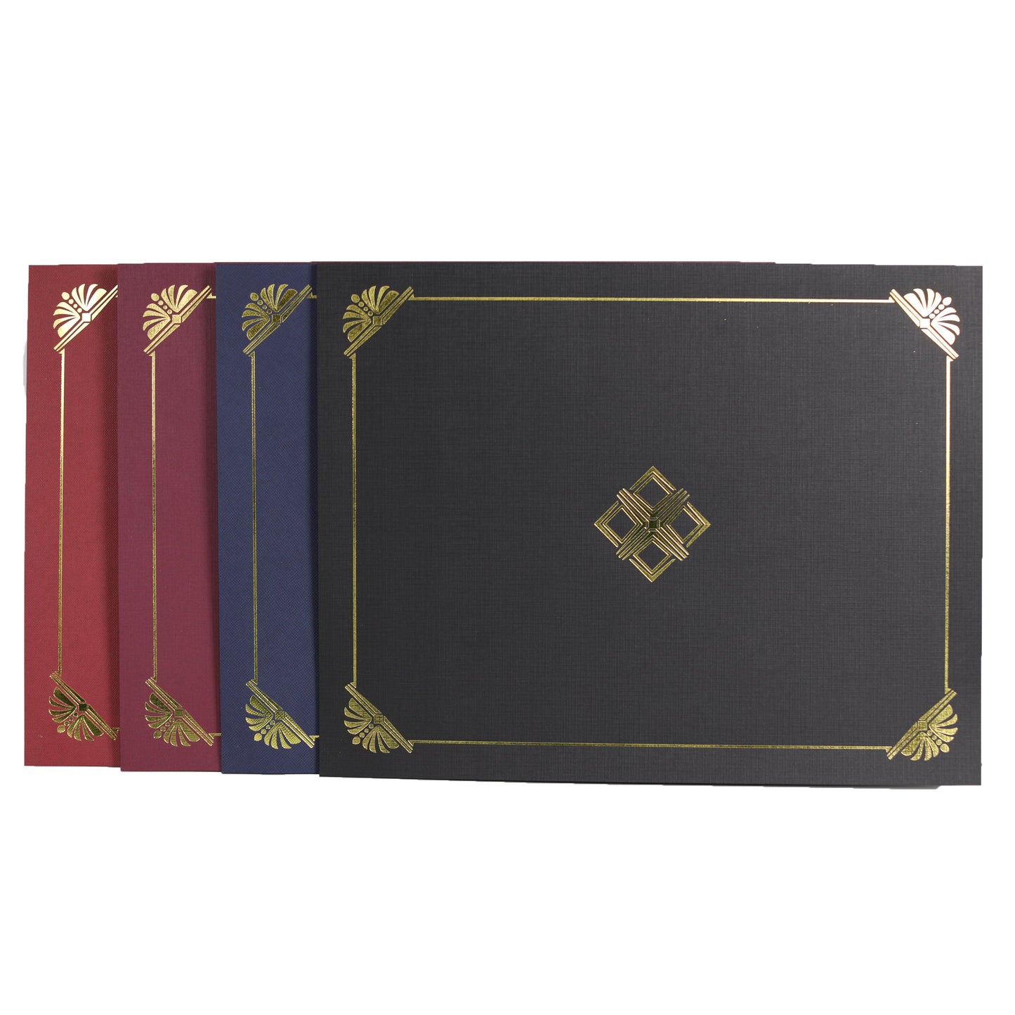 St. James® Certificate Holders/Document Covers/Diploma Holders, Navy Blue, Gold Foil, Linen Finish, Pack of 5, 83809